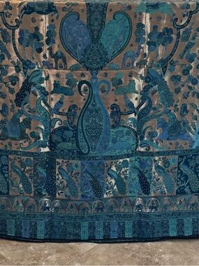 Moonlight Shawl with Peacock Design, Wedding Wrap